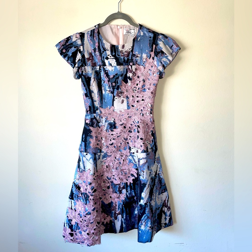Miri Couture Pink and Blue Dress